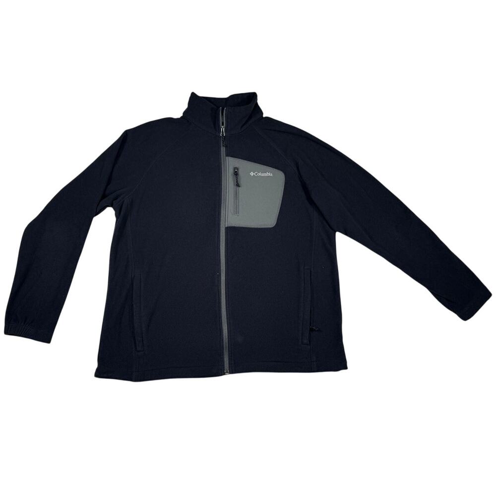 Columbia Men's Large black Heather Fleece Full Zip Jacket